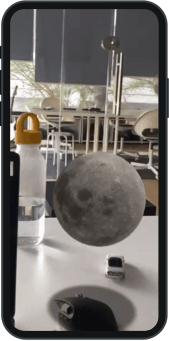 ar view of moon on phone